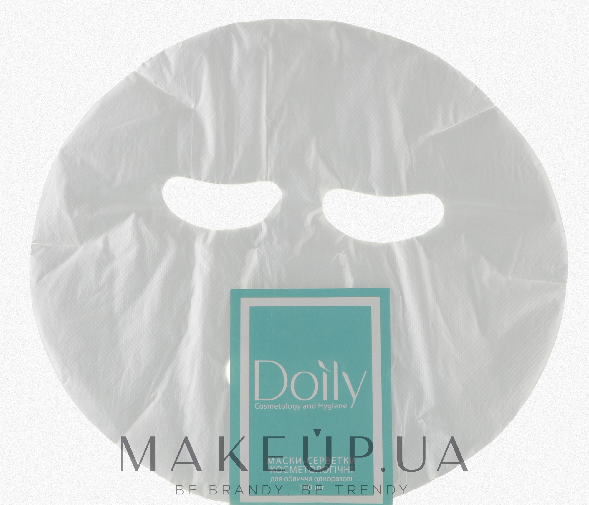 Маска-салфетка косметологическая для лица из полиэтилена, прозрачная - Doily — фото 100шт