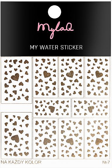 Наклейки для ногтей 7 "Сердечки" - MylaQ My Water Sticker — фото N1
