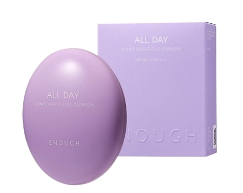 УЦЕНКА Увлажняющий тональный кушон для лица со сменным блоком - Enough All Day Dewey Water Full Cushion SPF 50+ PA++++ * — фото N1