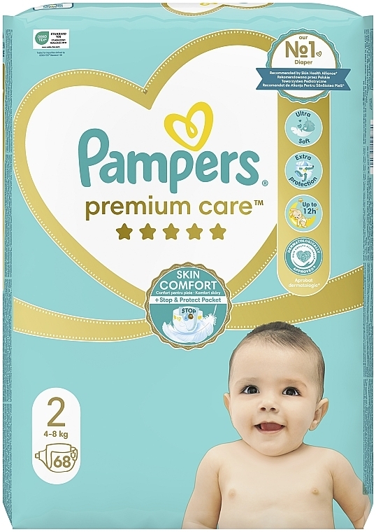 Подгузники Pampers Premium Care Newborn (4-8 кг), 68шт - Pampers — фото N2