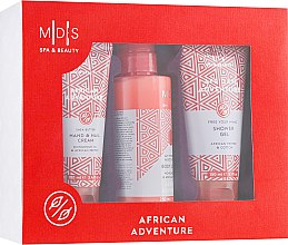 Набор-трио в роскошной коробке "Африканские Приключения" - Mades Cosmetics African Advanture (s/g/150ml + b/lot/250ml + h/cr/100ml) — фото N1