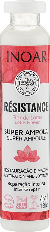 Ампула для ламирования волос с экстрактом цветков лотоса - Inoar Resistance Lotus Flower Super Ampoule — фото N1