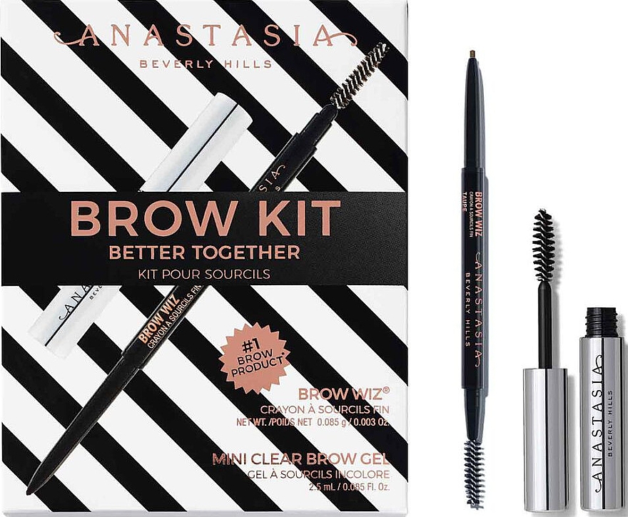 Набор - Anastasia Beverly Hills Better Together Brow Kit Taupe (pencil/0.08g + gel/2.5g) — фото N1