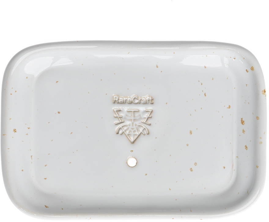 Мильниця керамічна, біло-бежева - RareCraft Soap Dish White & Beige — фото N1
