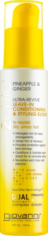 Кондиционер-стайлер для волос - Giovanni 2Chic Ultra-Revive Leave-in Conditioning & Styling Elixir Dry or Unruly Hair