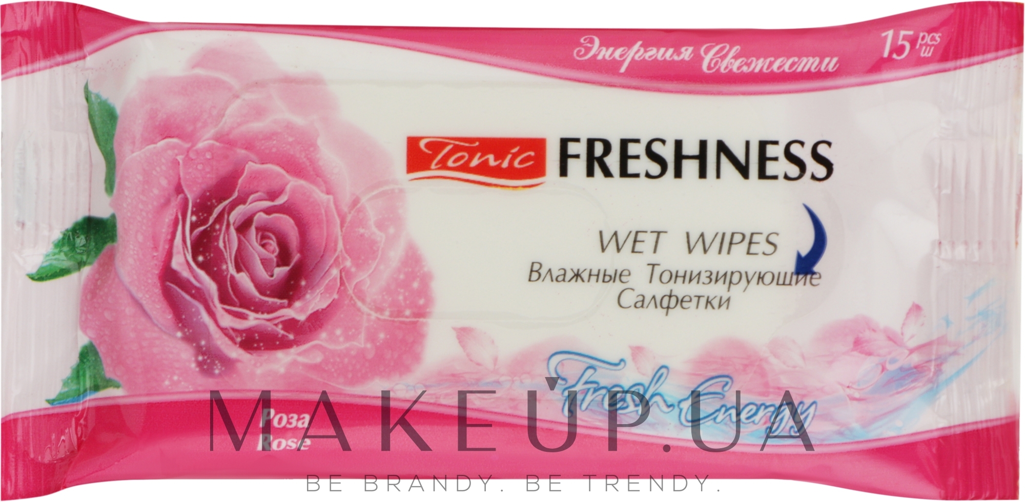 Влажные тонизирующие салфетки "Роза" - Freshness Wet Wipes — фото 15шт