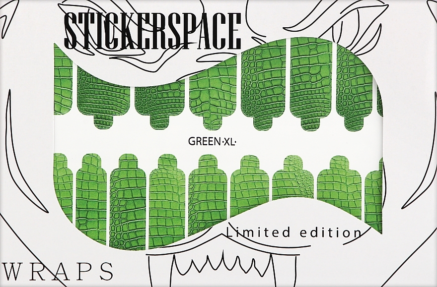 Дизайнерские наклейки для ногтей "Green Xl" - StickersSpace — фото N1