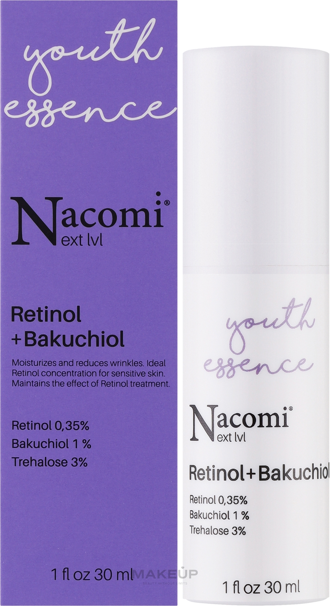 Ночная сыворотка для лица с ретинолом и бакучиолом - Nacomi Next Level Retinol 0,35% + Bakuchiol 1% — фото 30ml