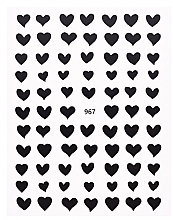 Парфумерія, косметика Наклейки для нігтів самоклейкі, чорні серця - Deni Carte