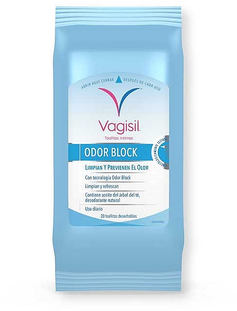 Вологі серветки для інтимної гігієни - Vagisil Intimate wipes Odor Block — фото N1