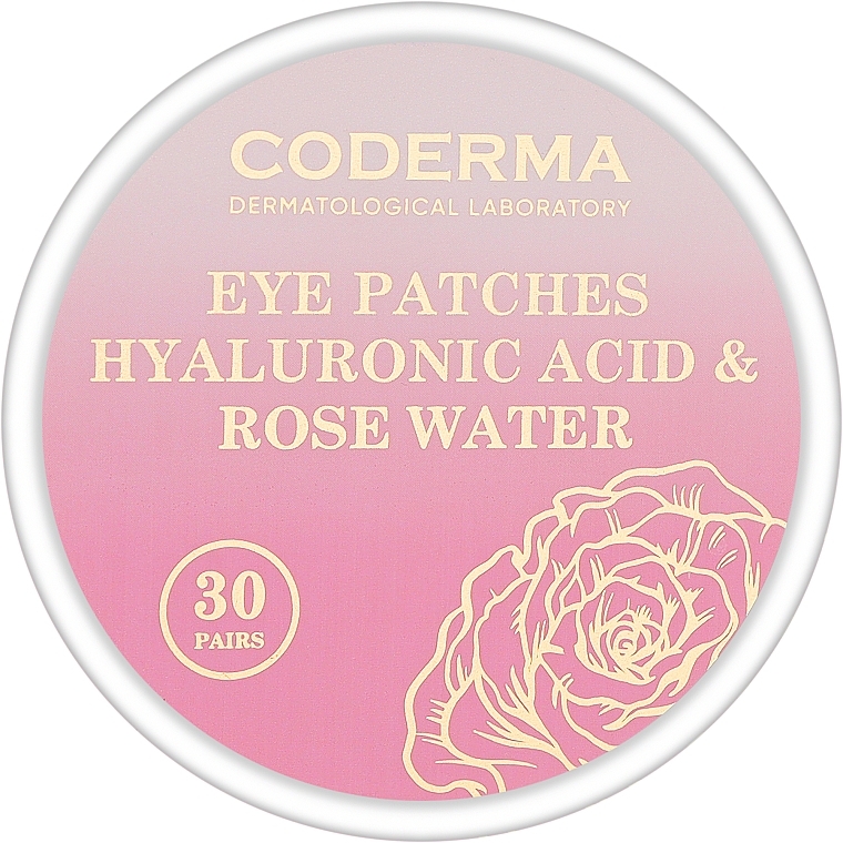 Гидрогелевые патчи под глаза с гиалуроновой кислотой и розовой водой - Coderma — фото N1