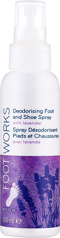 Спрей для ніг та взуття "Лаванда" - Avon Foot Works Deodorising Foot And Shoe Spray With Lavender — фото N1