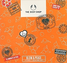 Парфумерія, косметика Набір - The Body Shop Glow & Peace Vitamin C Skincare Gift Christmas Gift Set (gel/100ml + ser/30ml + massager/1pc)