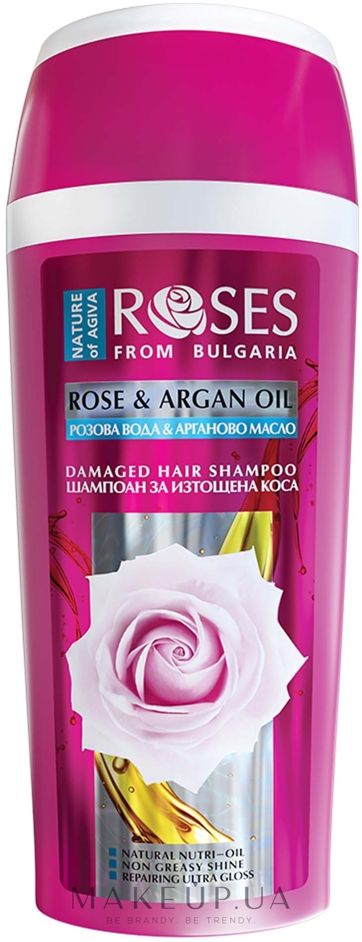 Шампунь для истощенных и сухих волос - Nature of Agiva Roses Rose & Argan Oil Damaged Hair Shampoo — фото 250ml