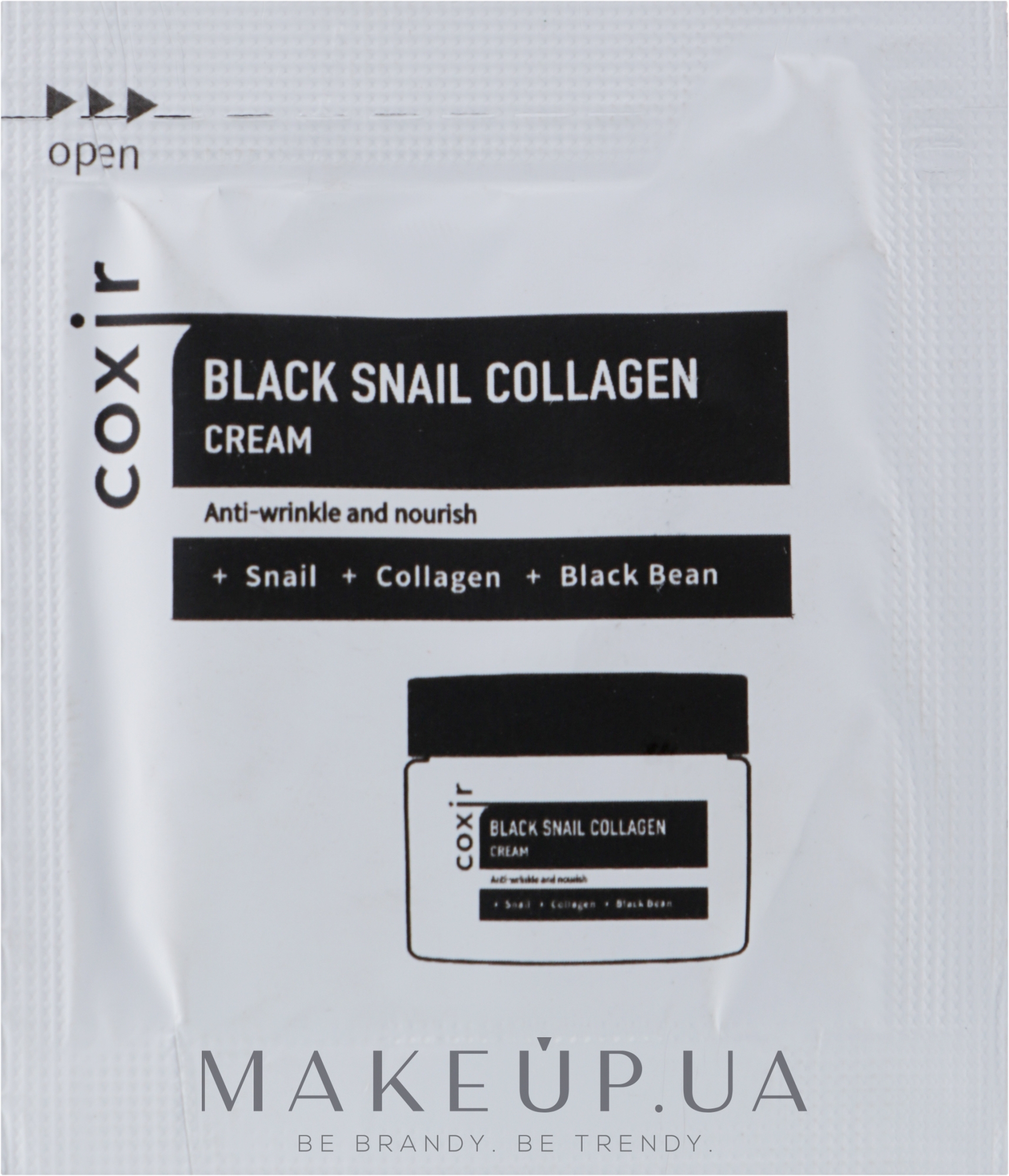 Антивозрастной питательный крем для лица - Coxir Black Snail Collagen Cream Anti-Wrinkle And Nourish (пробник) — фото 2ml