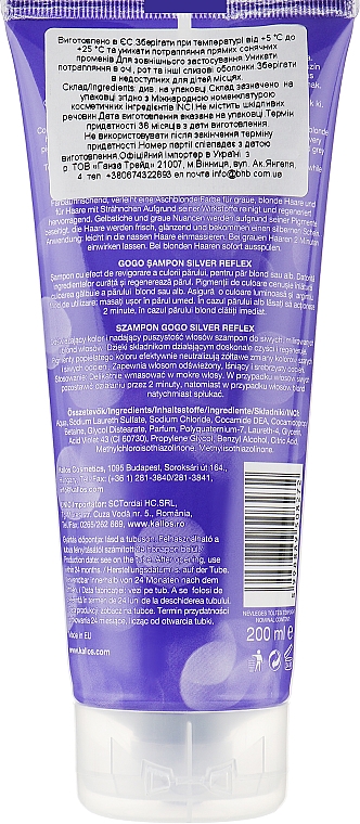 Шампунь для седых волос - Kallos Cosmetics Gogo Silver Reflex Shampoo — фото N2