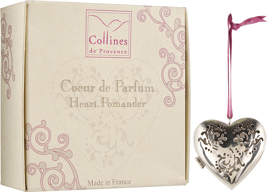 Ароматизатор в форме большого сердца "Шелковое перышко" - Collines de Provence Heart Pomander Silk Fea — фото N2