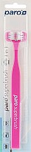 Зубная щетка трехсторонняя "724", розовая - Paro Swiss Superbrush 3in1 — фото N1