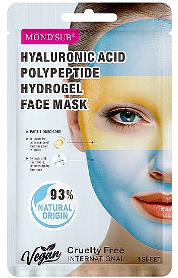 Тканинна маска для обличчя - Mond'Sub Hyaluronic Acid Polypeptide Hydrogel Face Mask — фото N1