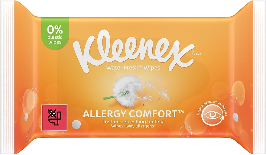 Салфетки влажные, 40 шт - Kleenex Allergy Comfort Water Fresh Wapes — фото N1