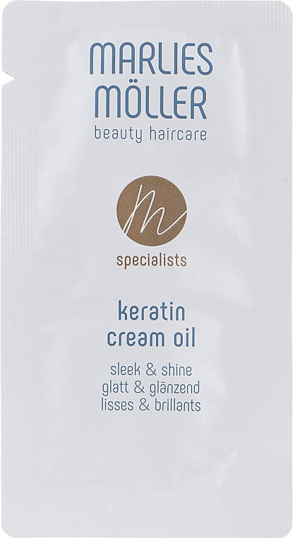 Крем-олія для волосся з кератином "Гладкість і блиск" - Marlies Moller Keratin Cream Oil Sleek And Shine (міні) — фото N1