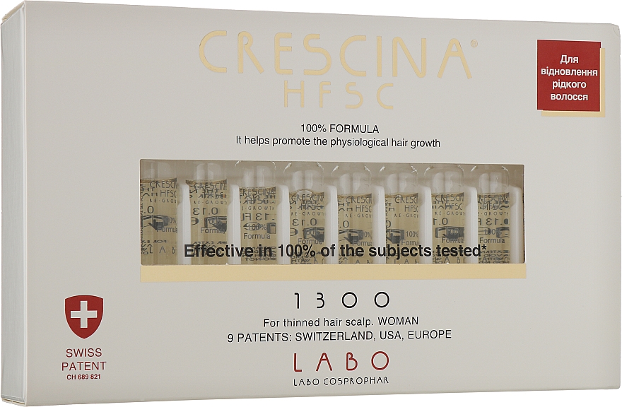 Кресцина для відновлення росту волосся 1300, формула для жінок - Labo Crescina HFSC Re-Growth 1300 — фото N1