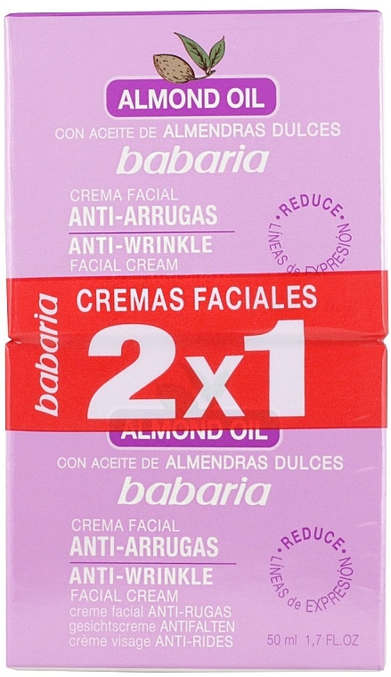 Набор - Babaria Almond Oil Anti-Wrinkle Cream (cr/2x50ml) — фото N1