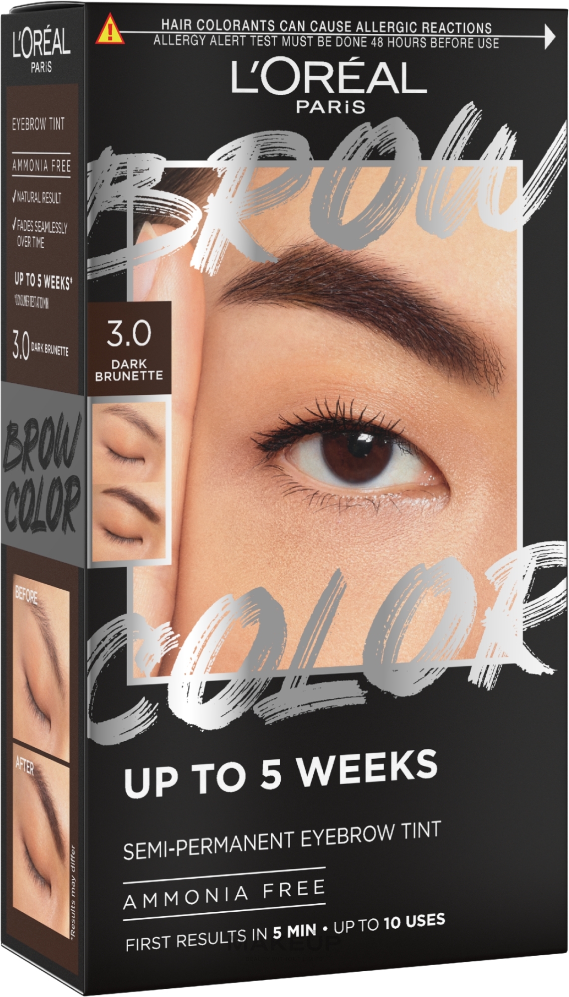Набор для окрашивания бровей - L'Oréal Paris Brow Color Semi-Permanent Eyebrow Tint — фото 3.0 - Dark Brunette