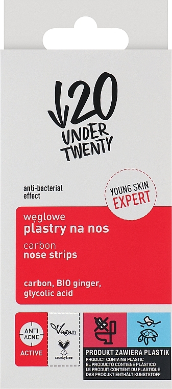 ПОДАРУНОК! Вугільні пластирі на ніс - Under Twenty Anti! Acne — фото N1