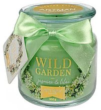 Ароматическая свеча, 10х11 см., 360г. - Artman Wild Garden Jasmin & Lilac — фото N1