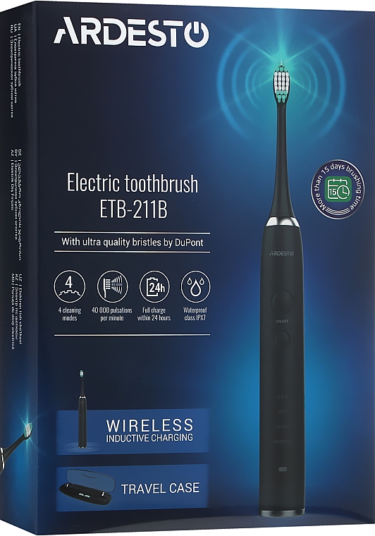 Електрична зубна щітка ETB-211B, чорна - Ardesto — фото N3