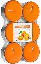 Парфумерія, косметика Набір чайних свічок "Апельсин" - Bispol Orange Maxi Scented Candles