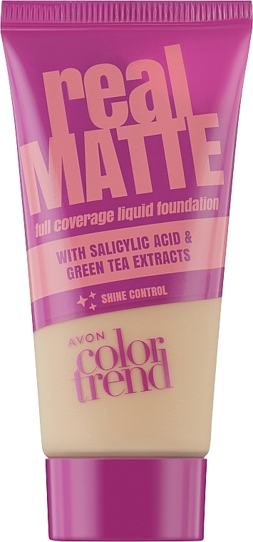 Матувальний тональний крем для обличчя - Avon Color Trend Real Matte Full Coverage Liquid Foundation — фото N1