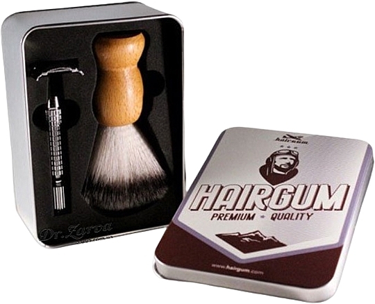 Набор для бритья - Hairgum Shaving Kit (razor/1pcs + brush/1pcs) — фото N1
