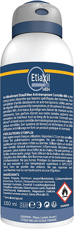 Антиперспирант-аэрозоль мужской - Etiaxil Men Antiperspirant Deodorant Protection 48H Aerosol — фото N2