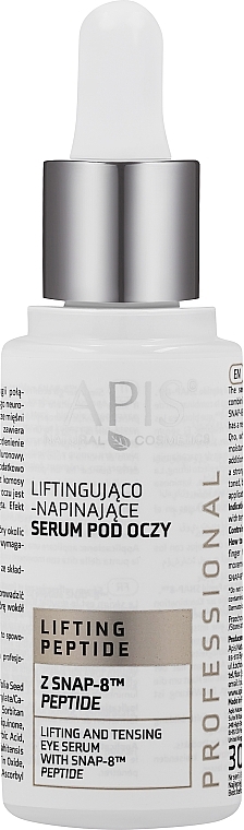 Сироватка-ліфтинг для контуру очей - APIS Professional Lifting Peptide Lifting And Tensing Eye Serum — фото N1