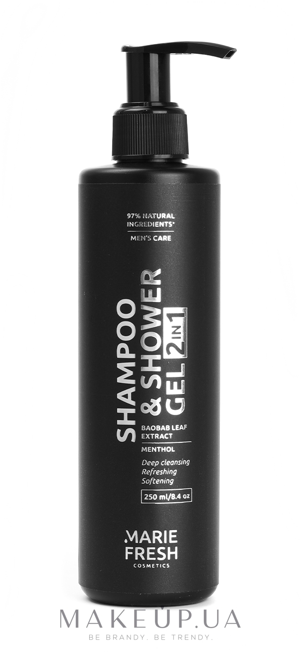 Освіжальний шампунь-гель для душу з екстрактом листя баобаба - Marie Fresh Cosmetics Men's Care Shampoo & Shower Gel — фото 250ml