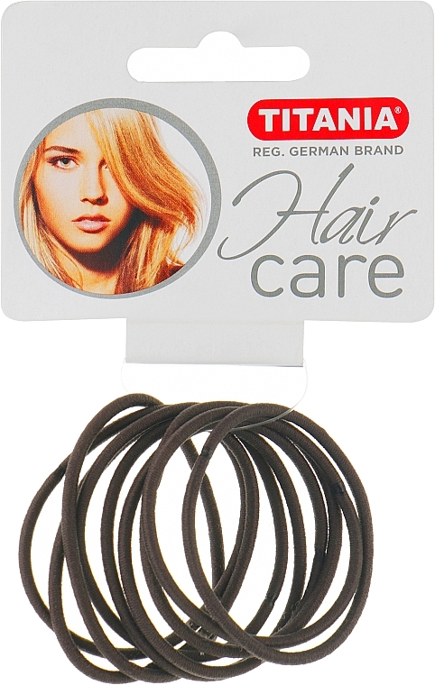 Резинки для волос, эластичный, 2 мм, 9шт, серый - Titania  — фото N1