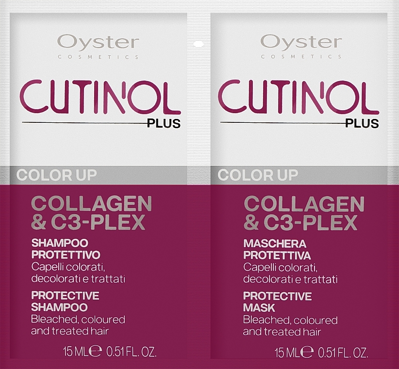 Набір пробників для волосся - Oyster Cosmetics Cutinol Plus Color Up (mask/15ml + sh/15ml) — фото N1