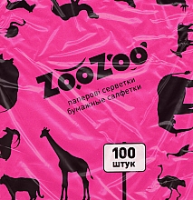 Сухие бумажные салфетки ZooZoo, 100 штук, розовые - Снежная Панда — фото N1