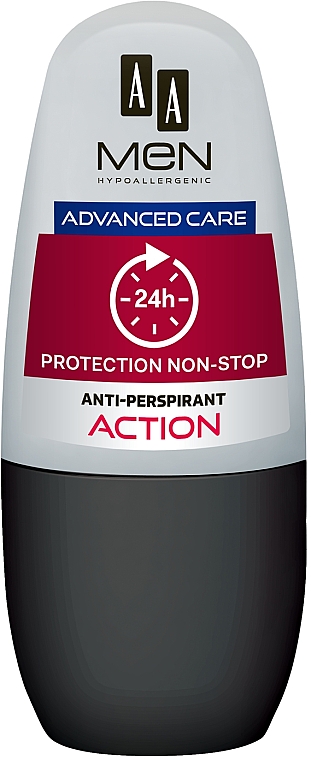 Шариковый антиперспирант - AA Men Advanced Care Protection Non-Stop 24h Anti-Perspirant Action — фото N1