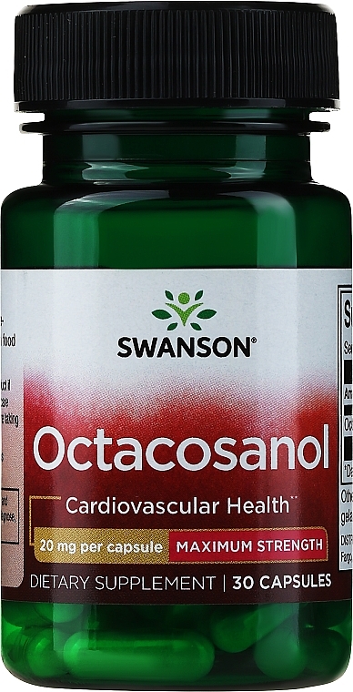 Диетическая добавка "Октакозанол. Максимальная сила" - Swanson Octacosanol Maximum-Strength 20 mg — фото N1