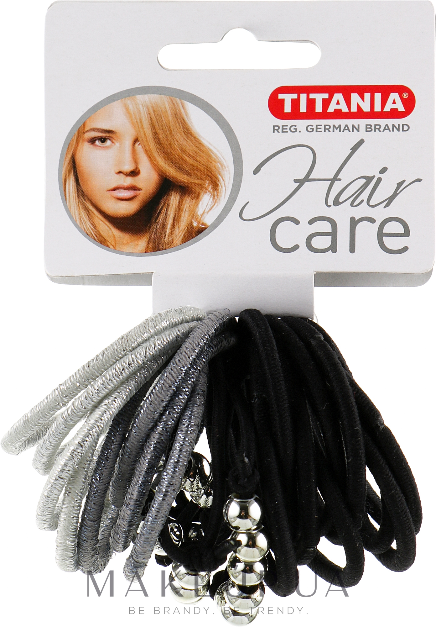 Еластичний затискач для волосся, 4см, 20шт, різнокольорові - Titania — фото 20шт