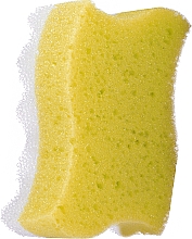 Губка для тела массажная "Волна", желтая - Grosik Camellia Bath Sponge — фото N1
