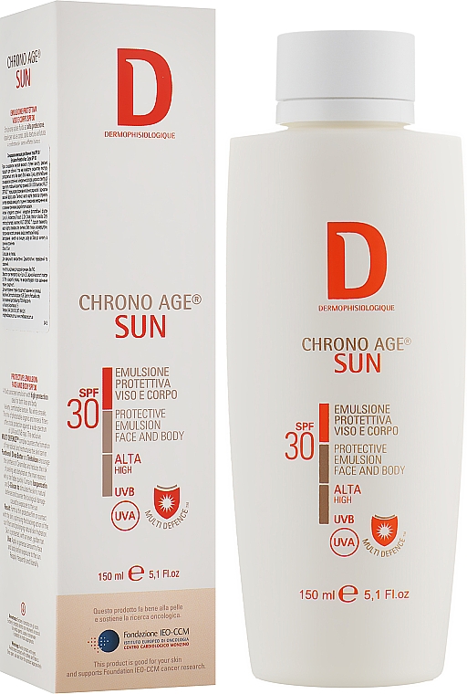 Сонцезахисна емульсія обличчя-тіло SPF 30 - Dermophisiologique Chrono Age Sun — фото N2