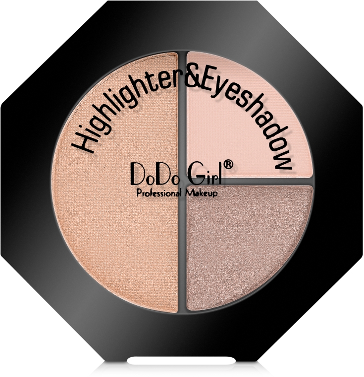 Хайлайтер і тіні для брів - DoDo Girl Highlighter & Eyeshadow — фото N2