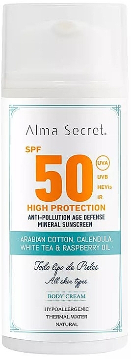 Крем для тіла з високим ступенем захисту від сонця SPF50 - Alma Secret Body Cream With High Sun Protection Spf50 — фото N1
