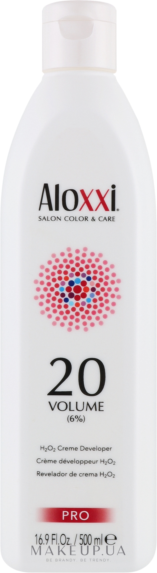 Крем-окислювач для об'єму волосся, 6% - Aloxxi 20Volume Creme Developer — фото 500ml