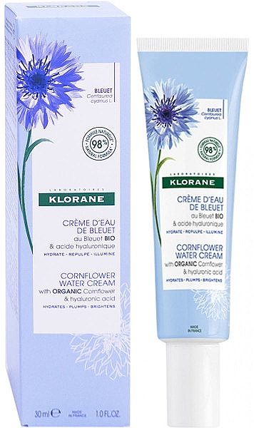Крем для обличчя з екстрактом волошки - Klorane Cornflower Water Cream — фото N1