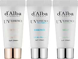 Набір сонцезахисних кремів - D'Alba Vegan 3-Piece Sun Cream Kit (sun/cr/3*5ml) — фото N2